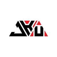 design del logo della lettera del triangolo jku con forma triangolare. monogramma di design del logo del triangolo jku. modello di logo vettoriale triangolo jku con colore rosso. logo triangolare jku logo semplice, elegante e lussuoso. jku