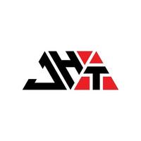 jht triangolo lettera logo design con forma triangolare. monogramma di design del logo del triangolo jht. modello di logo vettoriale triangolo jht con colore rosso. jht logo triangolare logo semplice, elegante e lussuoso. jht