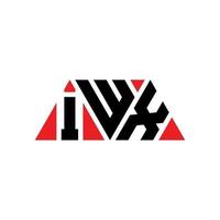 design del logo della lettera triangolare iwx con forma triangolare. iwx triangolo logo design monogramma. modello di logo vettoriale triangolo iwx con colore rosso. logo triangolare iwx logo semplice, elegante e lussuoso. iwx
