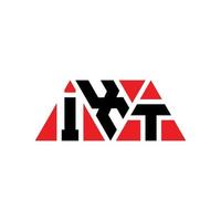 design del logo della lettera triangolare ixt con forma triangolare. ixt triangolo logo design monogramma. modello di logo vettoriale triangolo ixt con colore rosso. ixt logo triangolare logo semplice, elegante e lussuoso. ixt