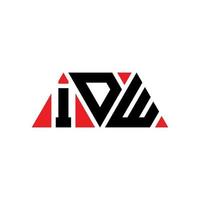 design del logo della lettera del triangolo idw con forma triangolare. monogramma di design del logo del triangolo idw. modello di logo vettoriale triangolo idw con colore rosso. logo triangolare idw logo semplice, elegante e lussuoso. idw