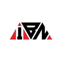 design del logo della lettera del triangolo ibn con forma triangolare. ibn triangolo logo design monogramma. modello di logo vettoriale triangolo ibn con colore rosso. ibn logo triangolare logo semplice, elegante e lussuoso. ibn