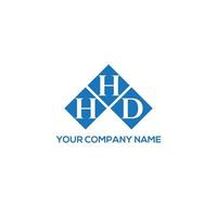 design del logo della lettera hd su sfondo bianco. concetto di logo della lettera di iniziali creative hd. disegno della lettera hd. vettore