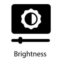 icona del glifo di luminosità isolata su sfondo bianco vettore