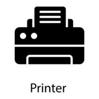 icona del glifo della stampante isolata su sfondo bianco vettore