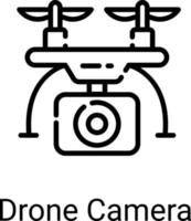 icona della linea della telecamera drone isolata su sfondo bianco vettore
