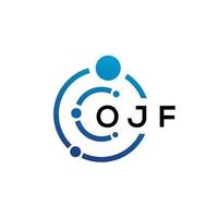 ojf lettera tecnologia logo design su sfondo bianco. ojf creative iniziali lettera it logo concept. disegno della lettera ojf. vettore