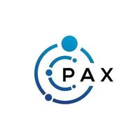 pax lettera tecnologia logo design su sfondo bianco. pax creative iniziali lettera it logo concept. disegno della lettera di pax. vettore