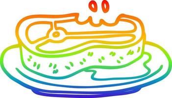 arcobaleno gradiente disegno cartone animato carne ben cotta vettore