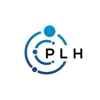 plh lettera tecnologia logo design su sfondo bianco. plh iniziali creative lettera it logo concept. disegno della lettera plh. vettore