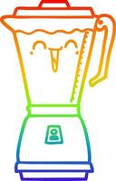 robot da cucina per cartoni animati con disegno a tratteggio sfumato arcobaleno vettore