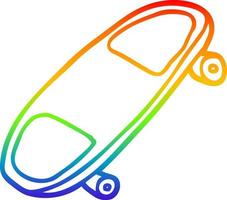 arcobaleno gradiente disegno cartone animato skate board vettore