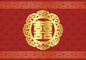 Illustrazione doppia cinese simbolo di felicità vettore
