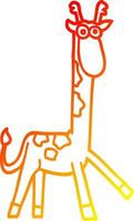 caldo gradiente disegno cartone animato giraffa divertente vettore