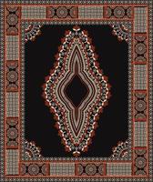 etnico africano dashiki tradizionale colore rosso-oro motivo floreale su sfondo nero. camicie d'arte tribale alla moda. ornamenti da ricamo sul collo. vettore