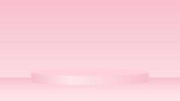 podio rosa vuoto per un'eccezionale esposizione pubblicitaria di prodotti di lusso su sfondo rosa vettore