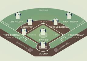 illustrazione vettoriale di baseball diamante