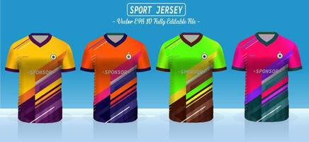 modello di design sportivo per t-shirt, mockup di maglia da calcio per squadra di calcio. vettore