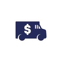 icona del camion blindato, trasporto di denaro contante vettore