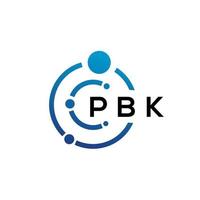 pbk lettera tecnologia logo design su sfondo bianco. pbk iniziali creative lettera it logo concept. disegno della lettera pbk. vettore