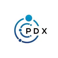 pdx lettera tecnologia logo design su sfondo bianco. pdx iniziali creative lettera it logo concept. disegno della lettera pdx. vettore