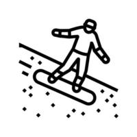 illustrazione vettoriale dell'icona della linea di surf sulla sabbia