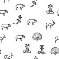 animali selvatici, insetti e uccelli vector seamless pattern