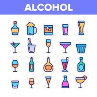 raccolta di bevande alcoliche elementi icone vettoriali impostate