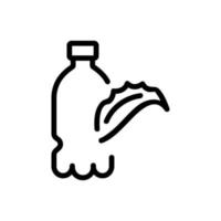 bottiglia di succo di aloe vera icona vettore contorno illustrazione