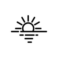 vettore icona tramonto. illustrazione del simbolo del contorno isolato