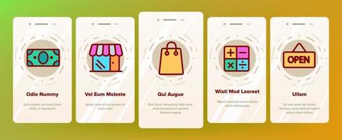 negozio online, onboarding di vettore lineare per lo shopping online