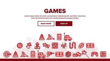 giochi interattivi per bambini set di icone vettoriali a linea sottile