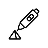 Illustrazione del profilo vettoriale dell'icona del triangolo della costruzione della penna 3d
