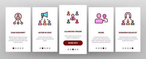 referral marketing onboarding icone set vettore