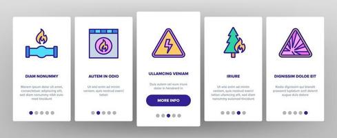 icone di onboarding di prodotti combustibili impostano il vettore
