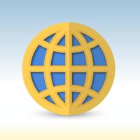 vettore di icona logo piatto globo