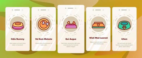 icone di onboarding della ciotola dell'animale domestico impostano il vettore