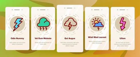 icone di onboarding di tuoni e fulmini impostano il vettore