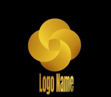 nome del logo sfumato in oro giallo di lusso vettore