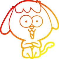 caldo gradiente di disegno cane simpatico cartone animato vettore