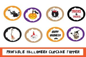 toppers per cupcake di halloween stampabili vettore