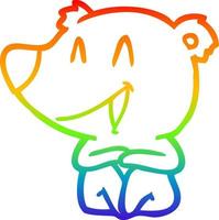 arcobaleno gradiente di disegno che ride orso cartone animato vettore