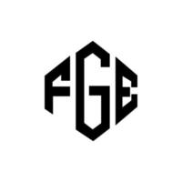 design del logo della lettera fge con forma poligonale. poligono fge e design del logo a forma di cubo. fge esagono logo modello vettoriale colori bianco e nero. monogramma fge, logo aziendale e immobiliare.