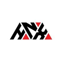 design del logo della lettera triangolare hnx con forma triangolare. monogramma hnx triangolo logo design. modello di logo vettoriale triangolo hnx con colore rosso. logo triangolare hnx logo semplice, elegante e lussuoso. hnx