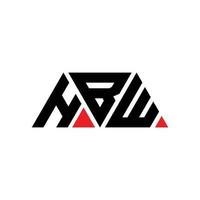 design del logo della lettera del triangolo hbw con forma triangolare. monogramma di design del logo del triangolo hbw. modello di logo vettoriale triangolo hbw con colore rosso. logo triangolare hbw logo semplice, elegante e lussuoso. hbw