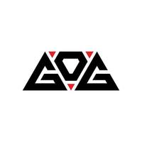 design del logo della lettera del triangolo gog con forma triangolare. monogramma di design con logo triangolo gog. modello di logo vettoriale triangolo gog con colore rosso. logo triangolare gog logo semplice, elegante e lussuoso. gog