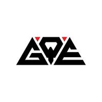 design del logo della lettera triangolare gqe con forma triangolare. gqe triangolo logo design monogramma. modello di logo vettoriale triangolo gqe con colore rosso. logo triangolare gqe logo semplice, elegante e lussuoso. gqe