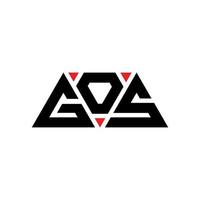 design del logo della lettera triangolare gos con forma triangolare. Gos triangolo logo design monogramma. gos triangolo modello logo vettoriale con colore rosso. logo triangolare gos logo semplice, elegante e lussuoso. va