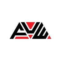 design del logo della lettera triangolare fuw con forma triangolare. monogramma di design del logo triangolo fuw. modello di logo vettoriale triangolo fuw con colore rosso. logo triangolare fuw logo semplice, elegante e lussuoso. fuw