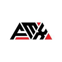 design del logo della lettera triangolare fmx con forma triangolare. monogramma fmx triangolo logo design. modello di logo vettoriale triangolo fmx con colore rosso. logo triangolare fmx logo semplice, elegante e lussuoso. fmx